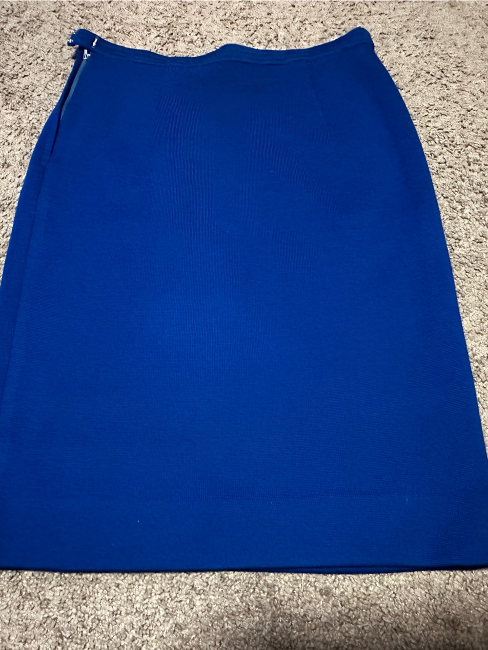 Royal blue a-line wool skirt, vintage 70s